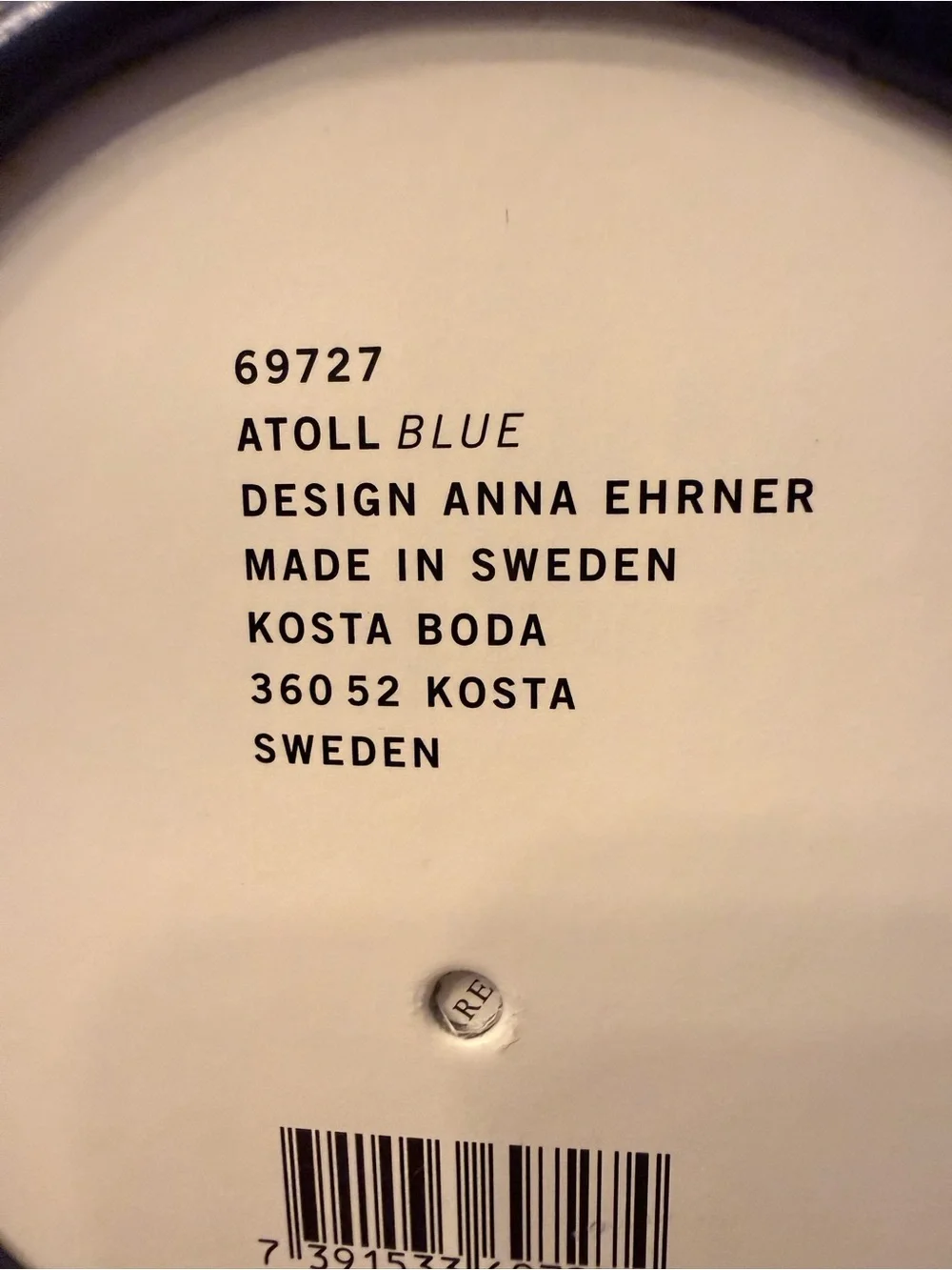 Pair Kosta Boda Atoll Cobalt Blue Glass Votive Holders Anna Ehrner Sweden 69727